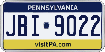 PA license plate JBI9022