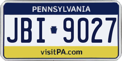 PA license plate JBI9027