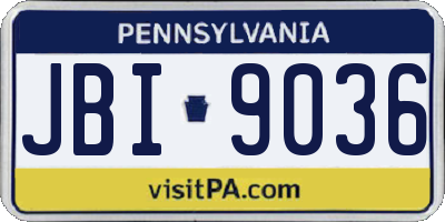 PA license plate JBI9036