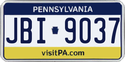 PA license plate JBI9037