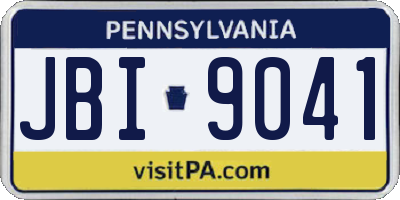 PA license plate JBI9041