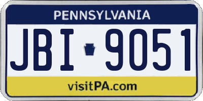 PA license plate JBI9051