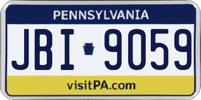 PA license plate JBI9059