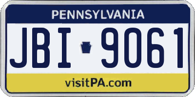 PA license plate JBI9061