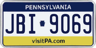 PA license plate JBI9069