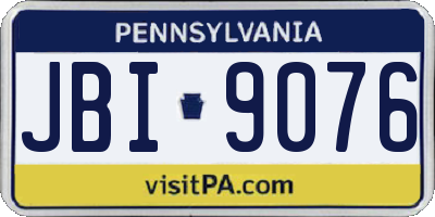 PA license plate JBI9076