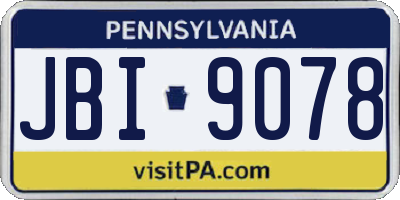 PA license plate JBI9078