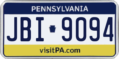 PA license plate JBI9094