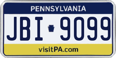 PA license plate JBI9099