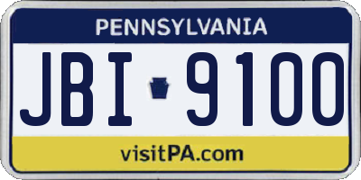 PA license plate JBI9100