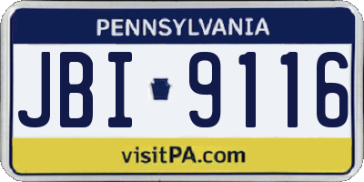 PA license plate JBI9116
