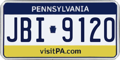 PA license plate JBI9120