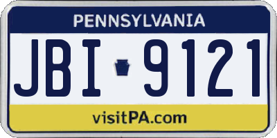 PA license plate JBI9121