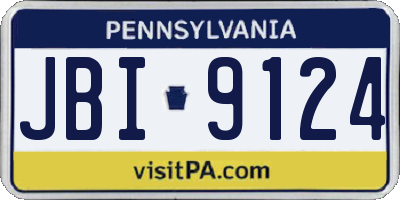 PA license plate JBI9124