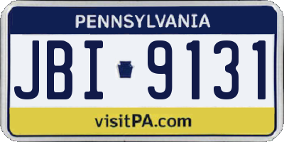 PA license plate JBI9131
