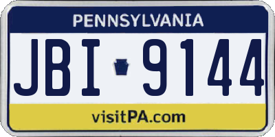 PA license plate JBI9144