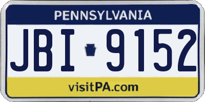 PA license plate JBI9152