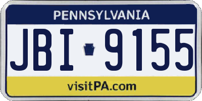 PA license plate JBI9155