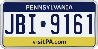 PA license plate JBI9161