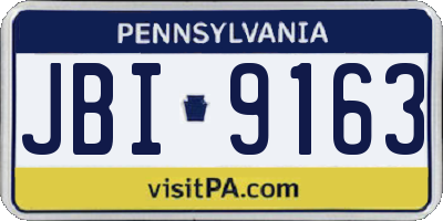 PA license plate JBI9163
