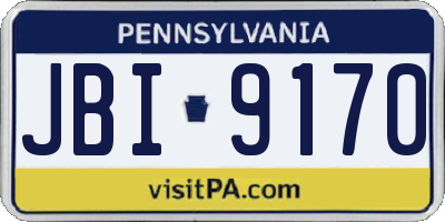 PA license plate JBI9170