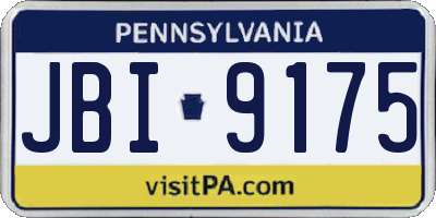 PA license plate JBI9175