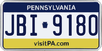 PA license plate JBI9180