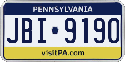 PA license plate JBI9190