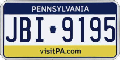 PA license plate JBI9195