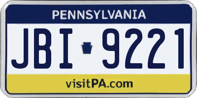 PA license plate JBI9221