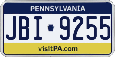 PA license plate JBI9255