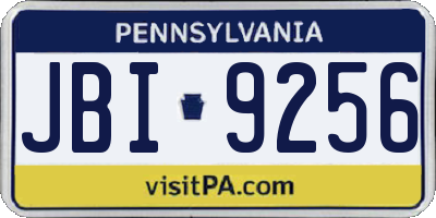 PA license plate JBI9256