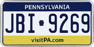 PA license plate JBI9269