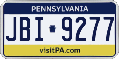 PA license plate JBI9277