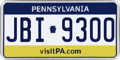 PA license plate JBI9300