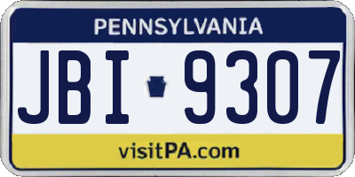PA license plate JBI9307