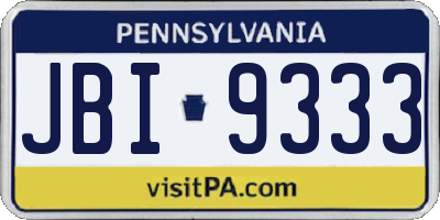 PA license plate JBI9333