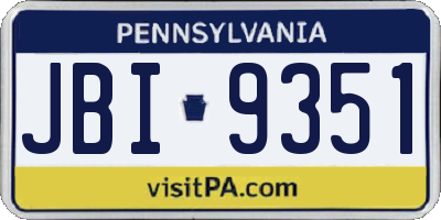 PA license plate JBI9351