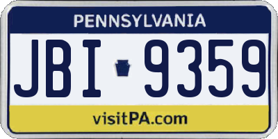 PA license plate JBI9359
