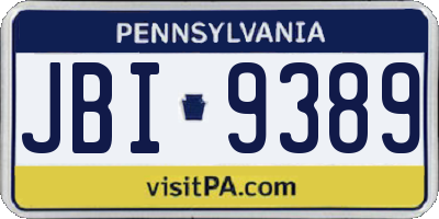 PA license plate JBI9389