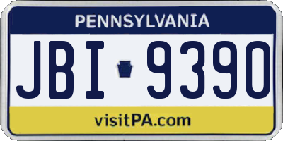 PA license plate JBI9390
