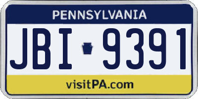PA license plate JBI9391