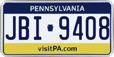 PA license plate JBI9408