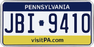 PA license plate JBI9410