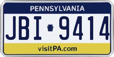PA license plate JBI9414