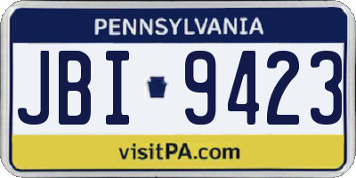 PA license plate JBI9423