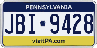 PA license plate JBI9428