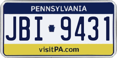 PA license plate JBI9431