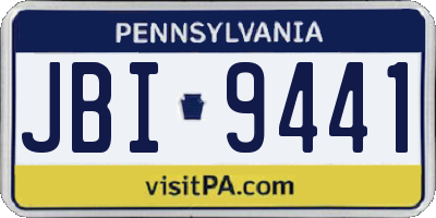 PA license plate JBI9441