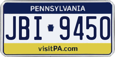 PA license plate JBI9450